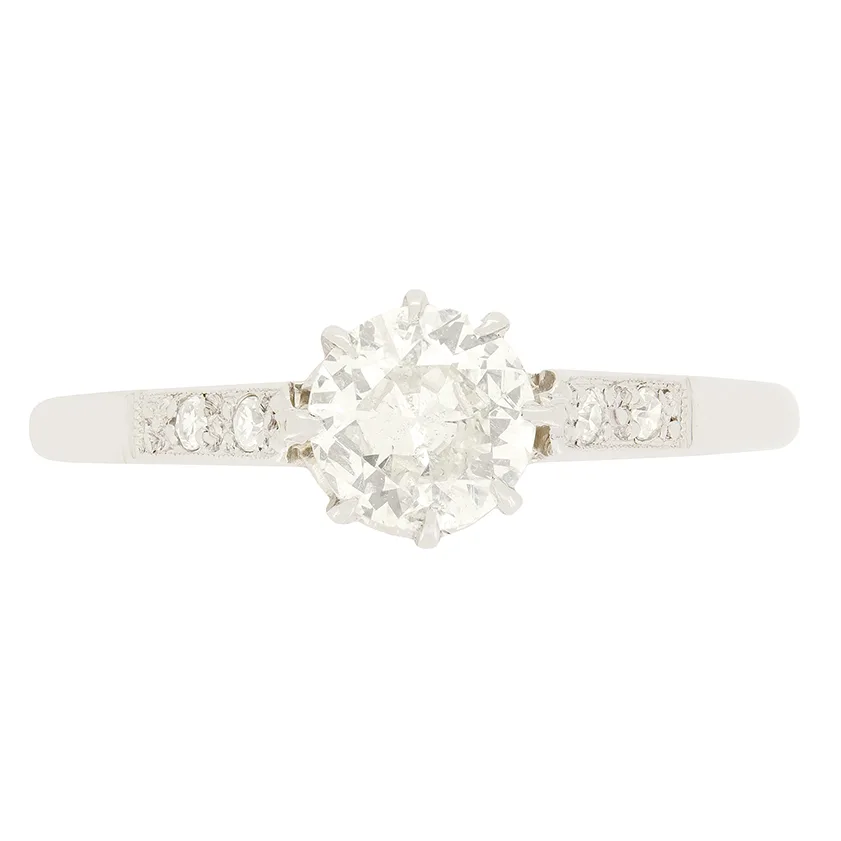 Art Deco 0.60ct Diamond Solitaire Ring, c.1920s