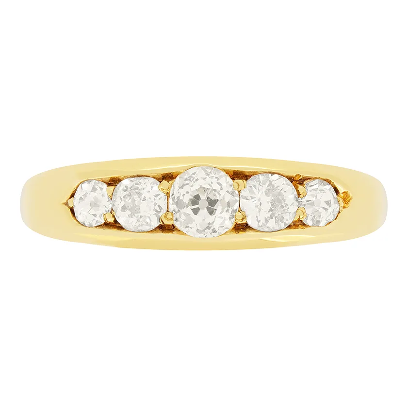 Victorian 0.90ct Diamond Five Stone Ring, c.1880