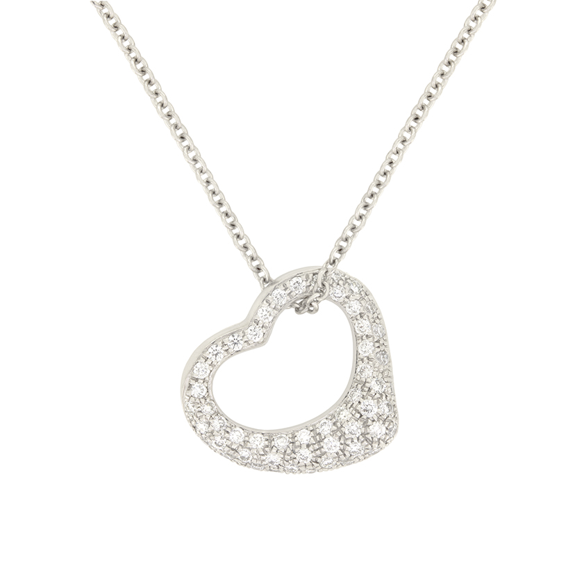 Tiffany & Co. 'Elsa Peretti' 0.45ct Diamond Open Heart Pendant