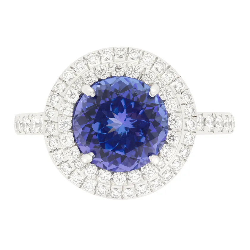 Tiffany & Co 'Soleste' 2.20ct Tanzanite and Diamond Cluster Ring