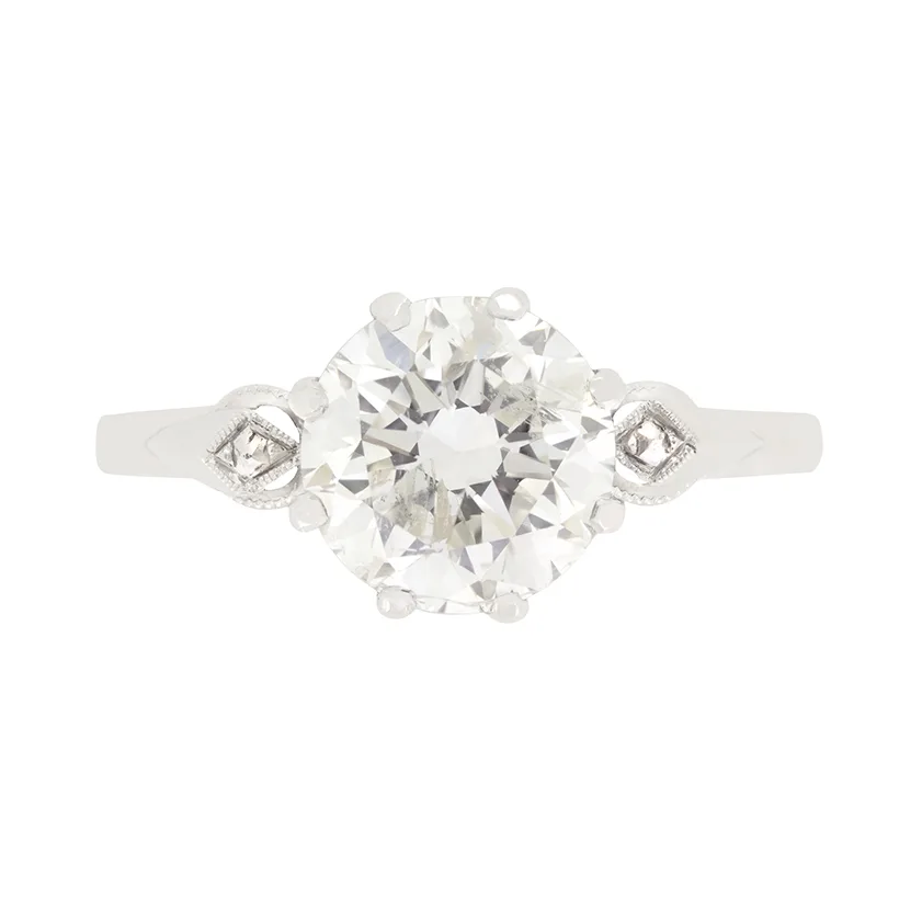 Art Deco 2.30ct Diamond Solitaire Ring, c.1930s