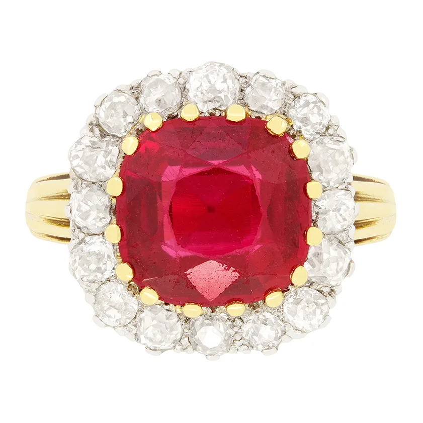 Edwardian 5.00ct Synthetic Ruby and Diamond, c.1910s