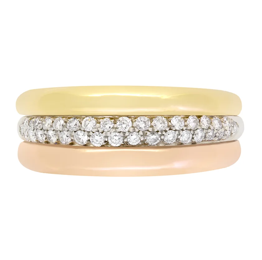 Vintage 0.50ct Diamond Cartier Trinity Bombay Ring, c.1990s