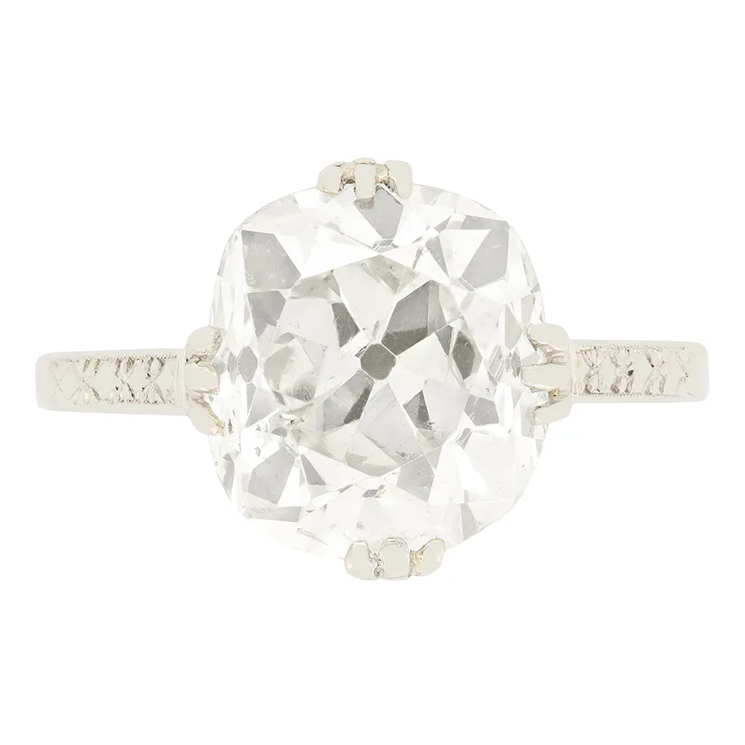 Art Deco 5.00ct Diamond Solitaire Ring, c.1920s