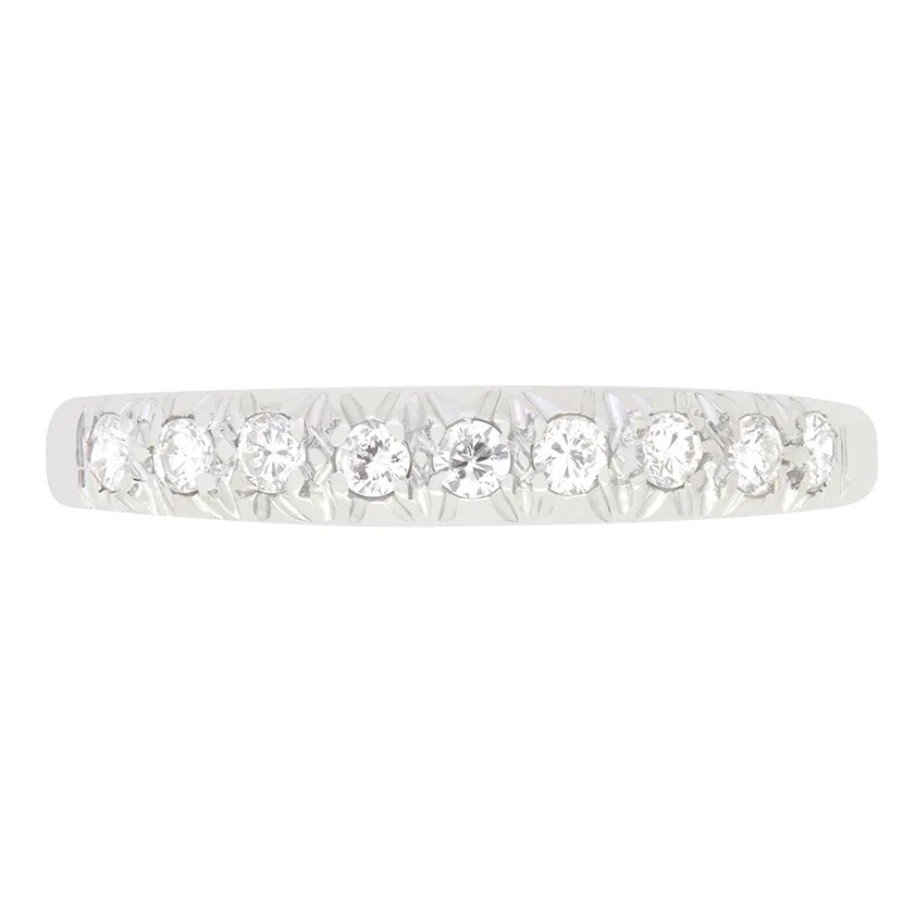 Vintage 0.27ct Diamond Half Eternity Ring, c.1979