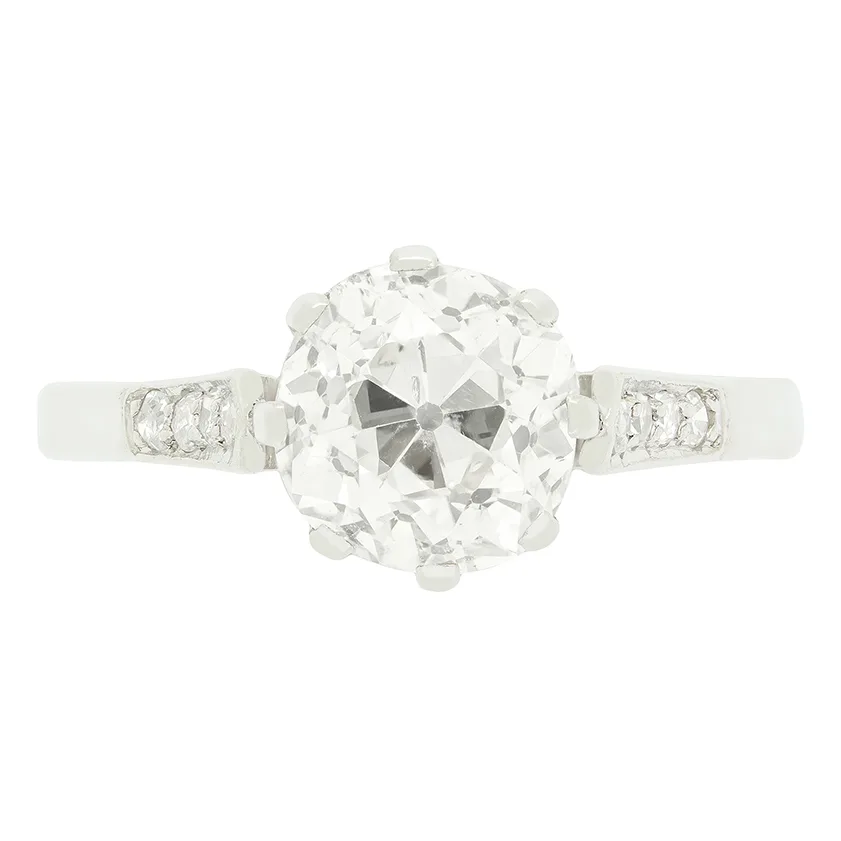 Art Deco 1.70ct Diamond Solitaire Ring, c.1920s