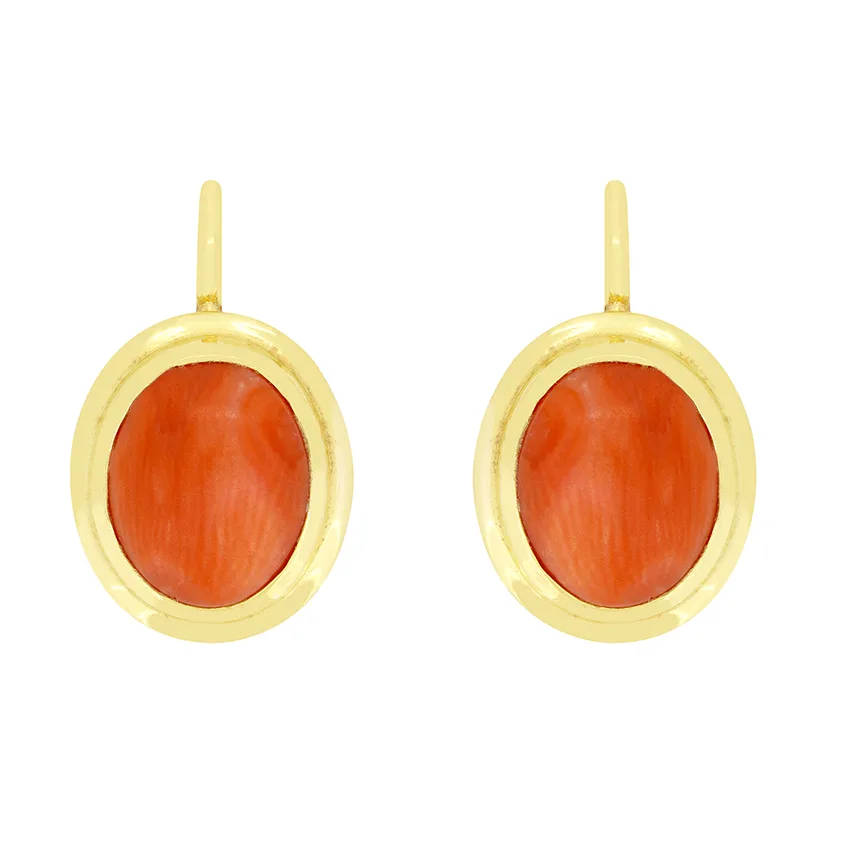 Vintage Coral Earrings, c.1970s