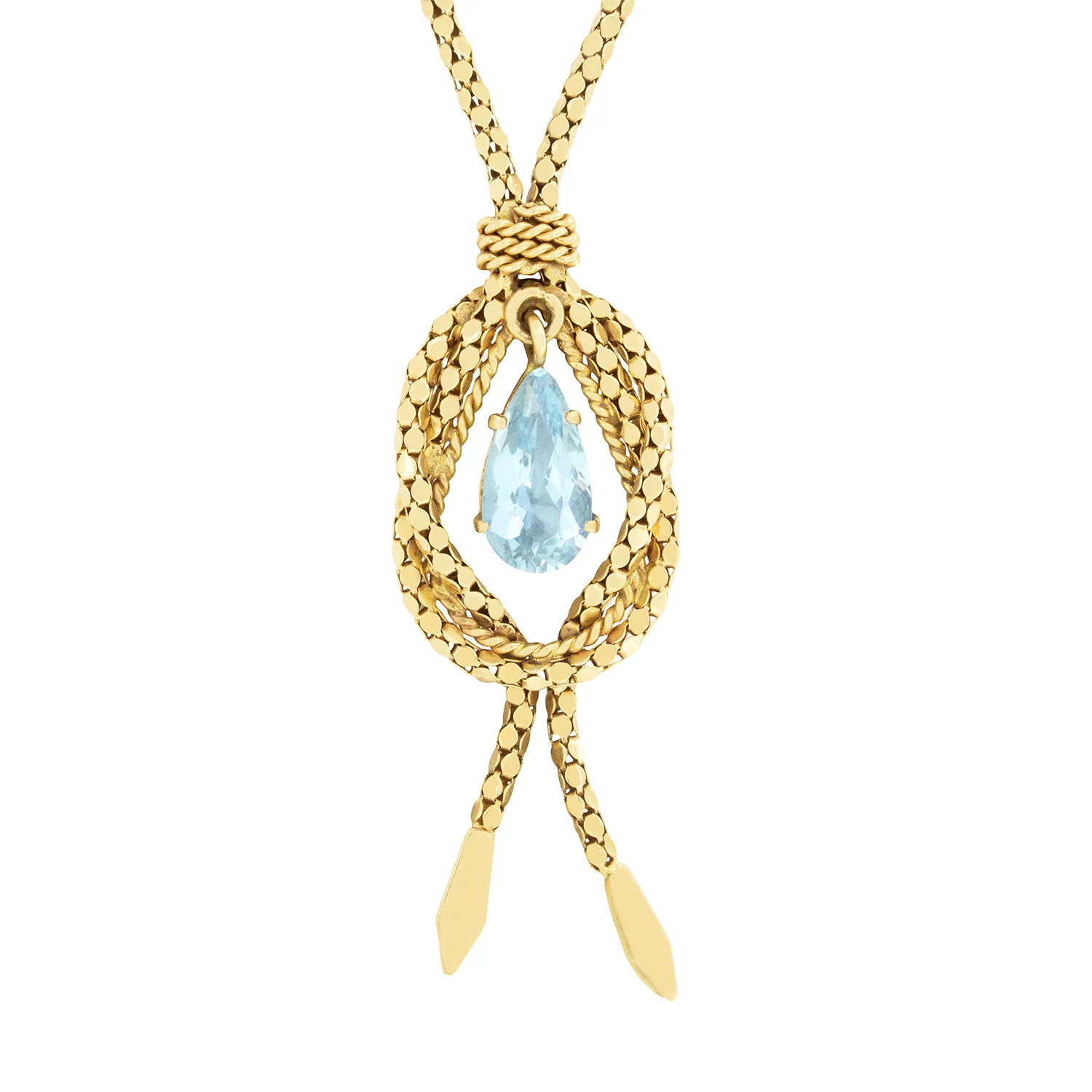 Vintage 2.75ct Aquamarine Necklace, c.1970s