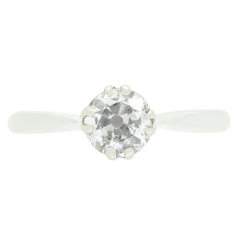 Art Deco 0.75ct Diamond Solitaire Ring, c.1920s