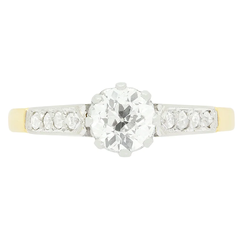 Edwardian 0.65ct Diamond Solitaire Ring, c.1910s