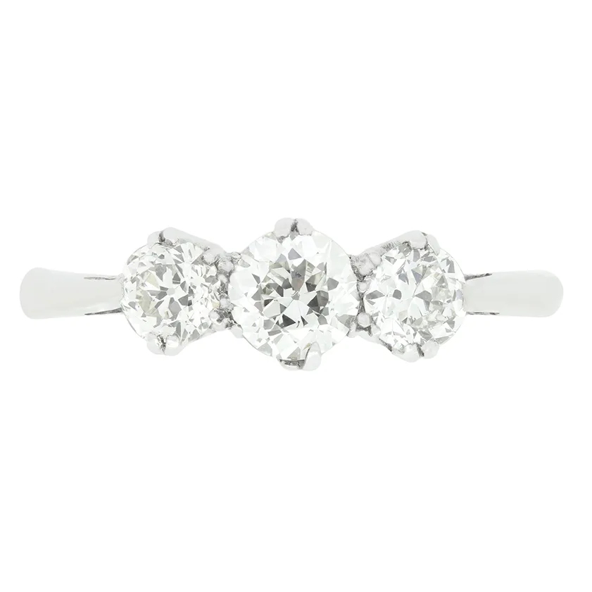Art Deco 1.00ct Diamond Trilogy Ring, c.1920s