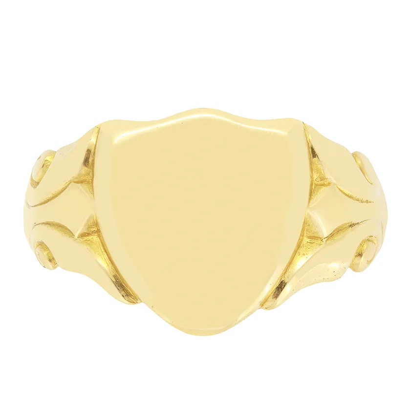 Edwardian 18ct Gold Signet Ring, hallmarked 1915