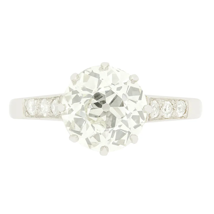Art Deco 2.40ct Diamond Solitaire Ring, c.1920s