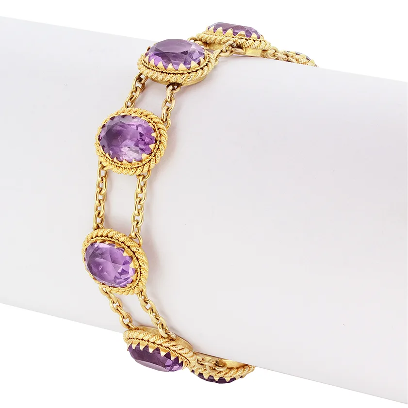 Victorian 22.50ct Amethyst Bracelet, c.1900s