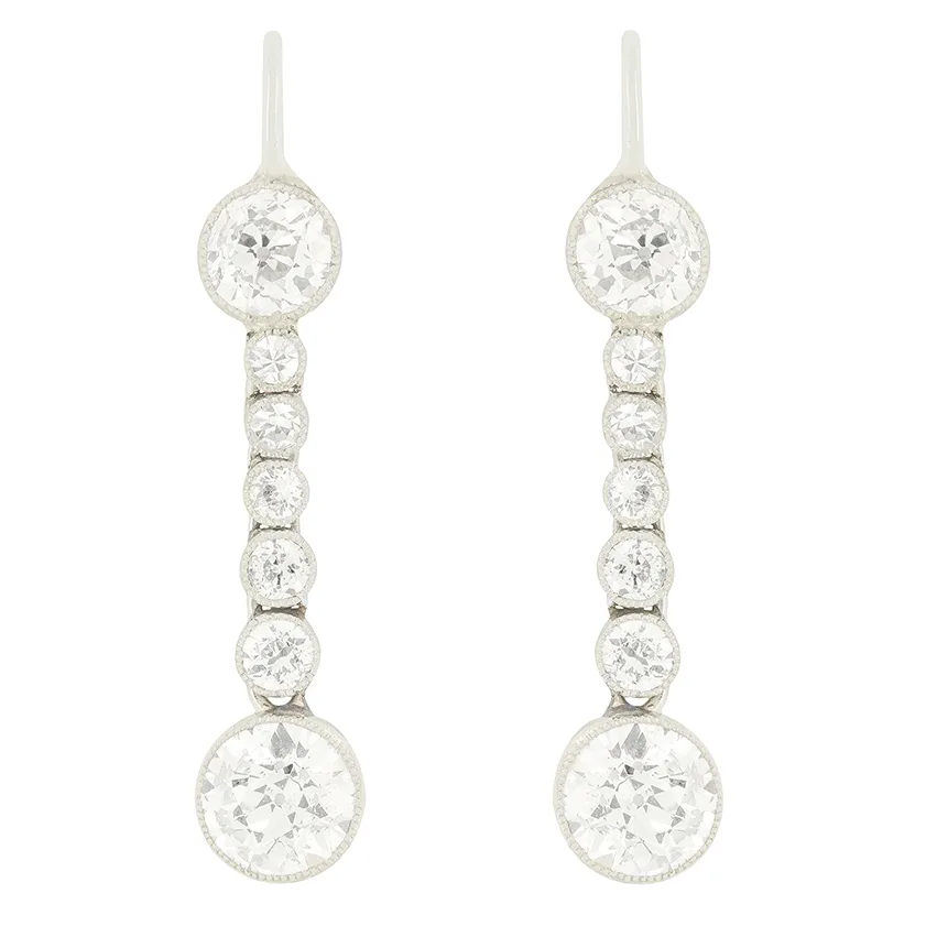 Art Deco 2.54ct Diamond Drop Earrings, c.1920s