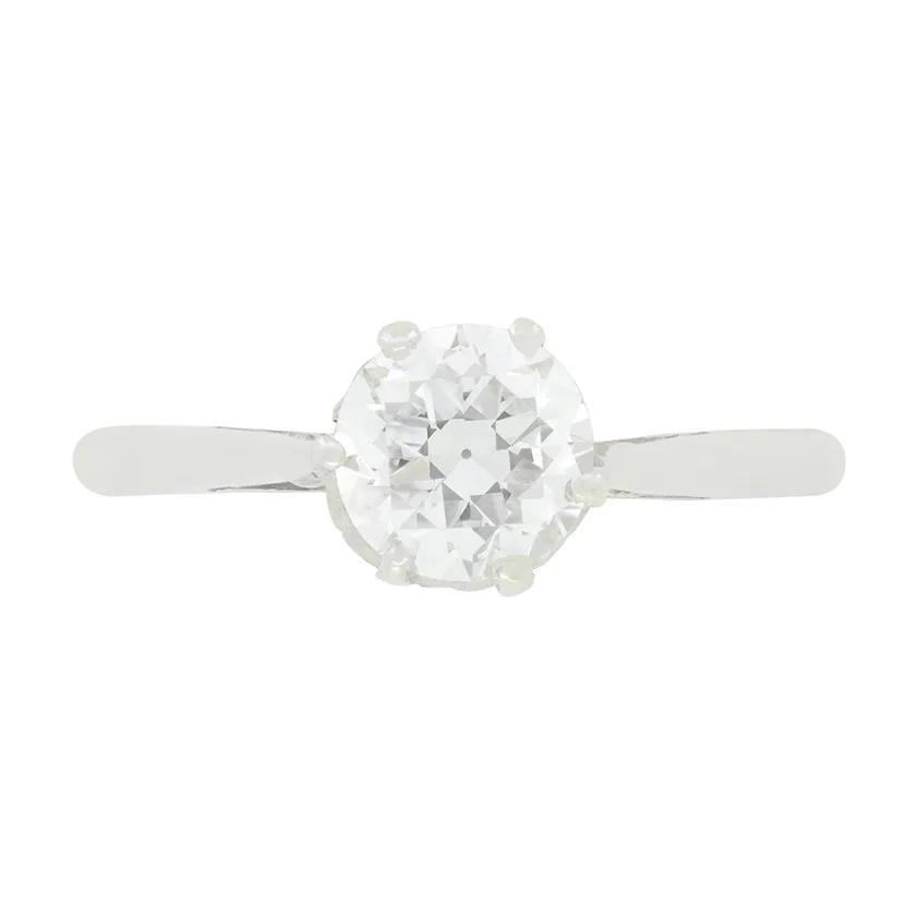 Art Deco 0.97ct Diamond Solitaire Ring, c.1920s
