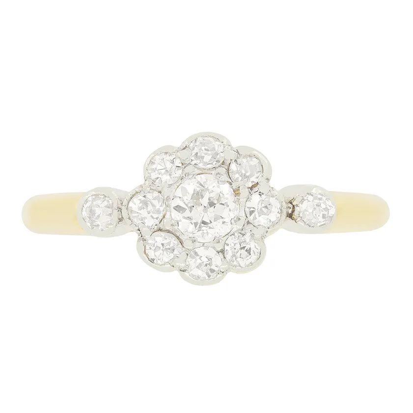 Edwardian 0.49ct Diamond Cluster Ring, c.1910s