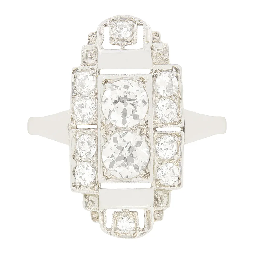 Art Deco 0.78ct Diamond Cluster Ring, c.1920s