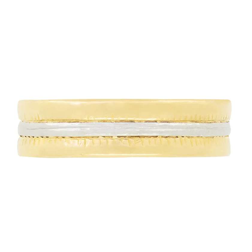 Vintage 22ct Gold & Platinum Wedding Band, hallmarked 1965
