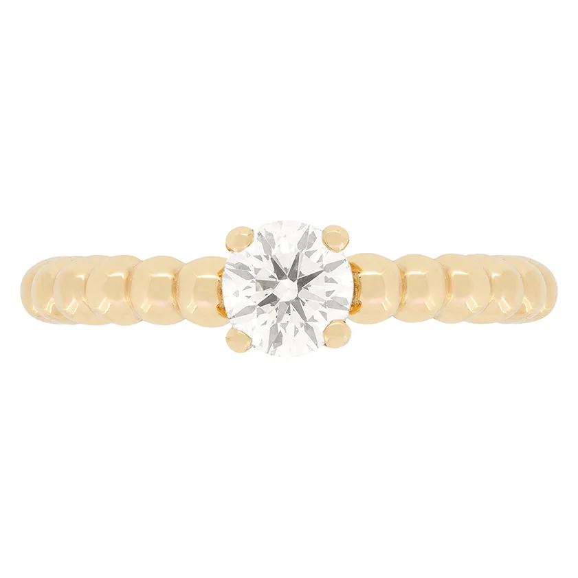 Van Cleef & Arpels 0.51ct Diamond Perlée Solitaire Ring