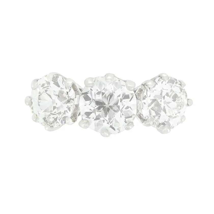 Art Deco 3.25ct Diamond Trilogy Ring, c.1920s