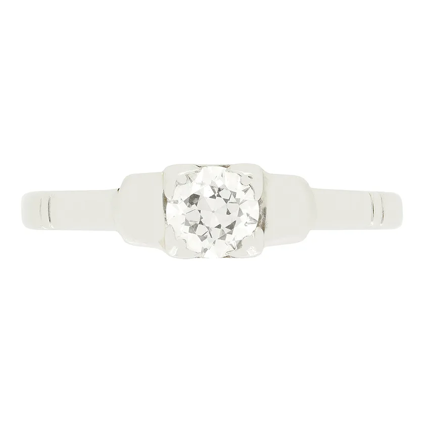 Art Deco 0.40ct Diamond Solitaire Ring, c.1920s