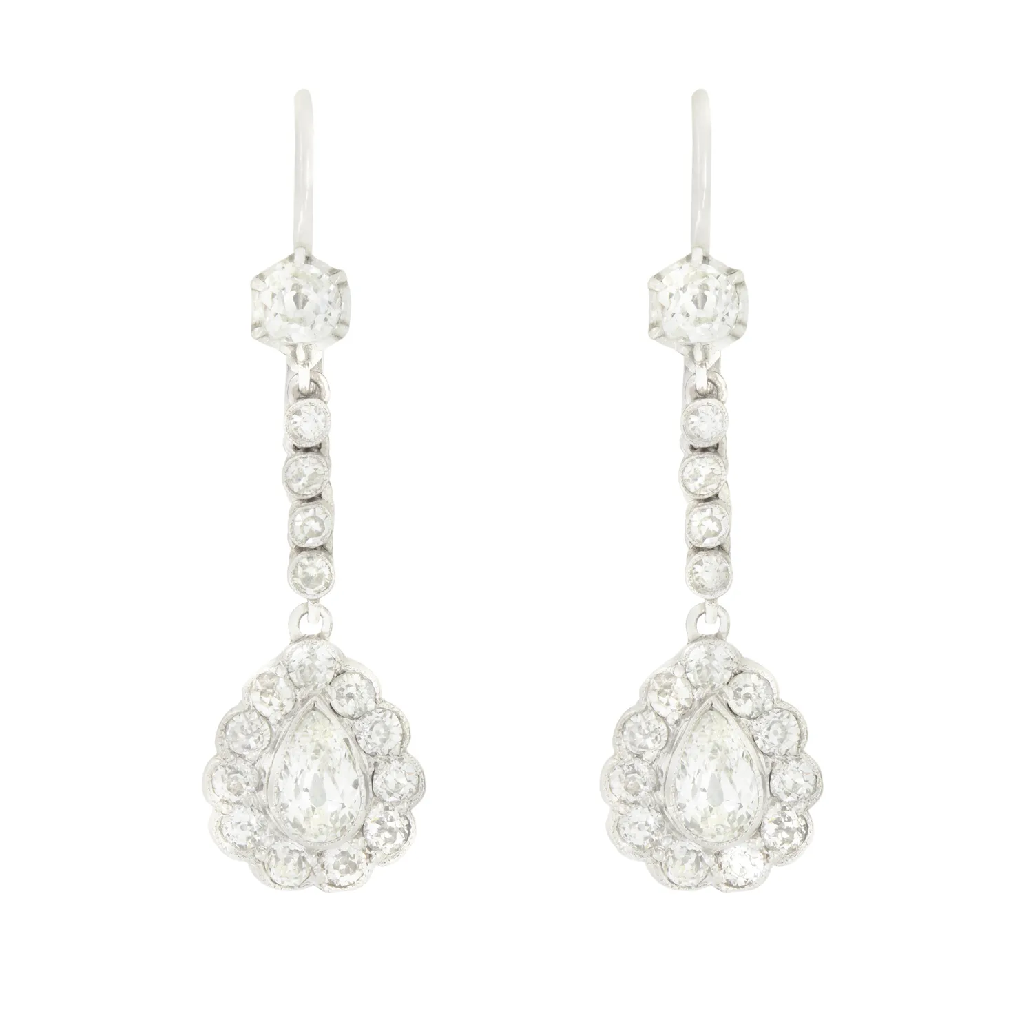 Art Deco 2.64ct Diamond Drop Earrings, c.1920s
