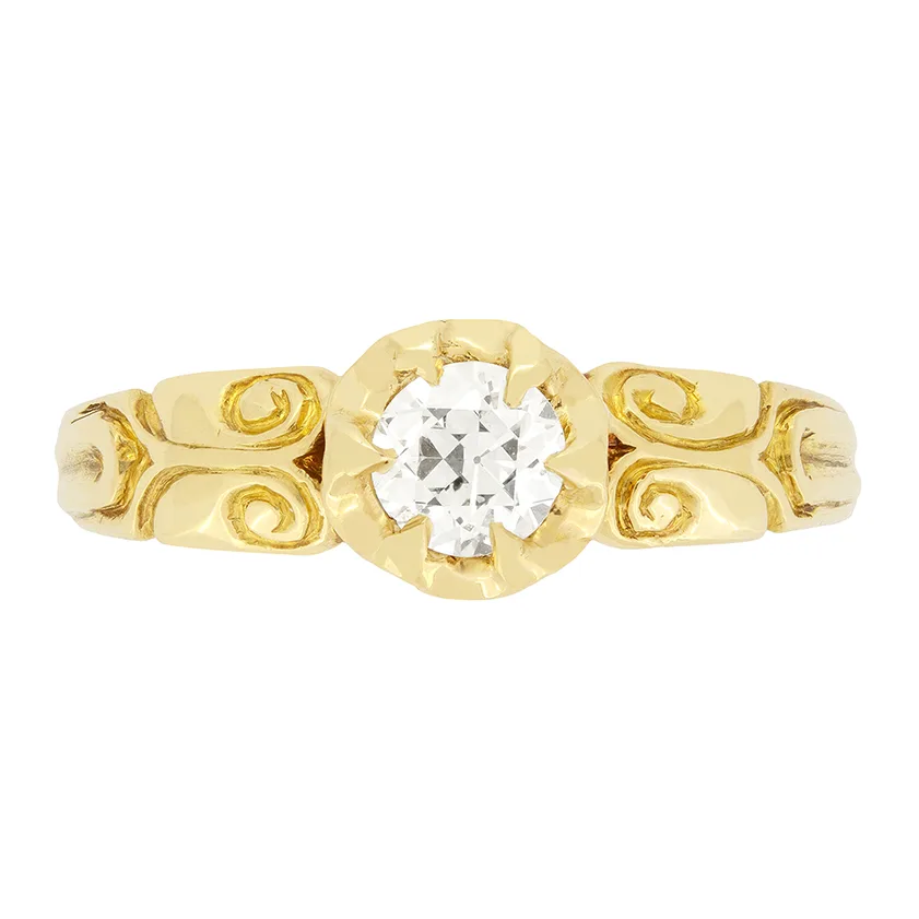 Victorian 0.40ct Diamond Solitaire Ring, c.1880s