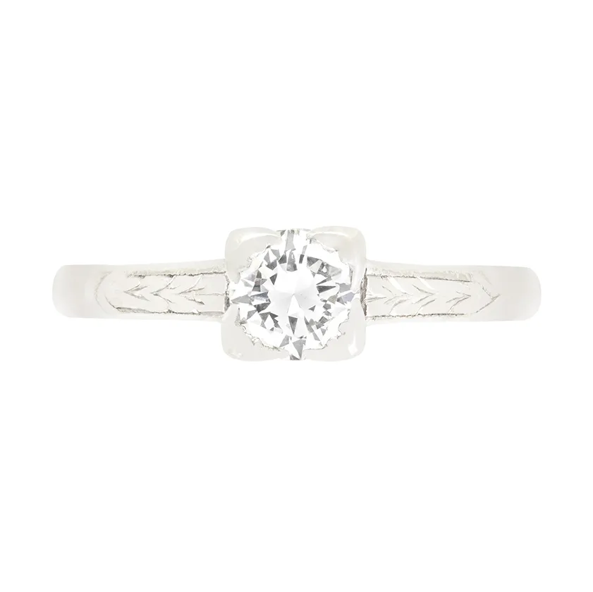 Late Deco 0.50ct Diamond Solitaire Ring, c.1930s