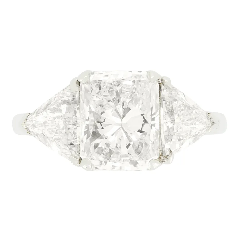 Vintage 3.01ct Diamond Three Stone Ring, c.1970s
