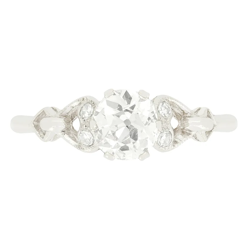 Late Deco 0.76ct Diamond Solitaire Ring, c.1940s