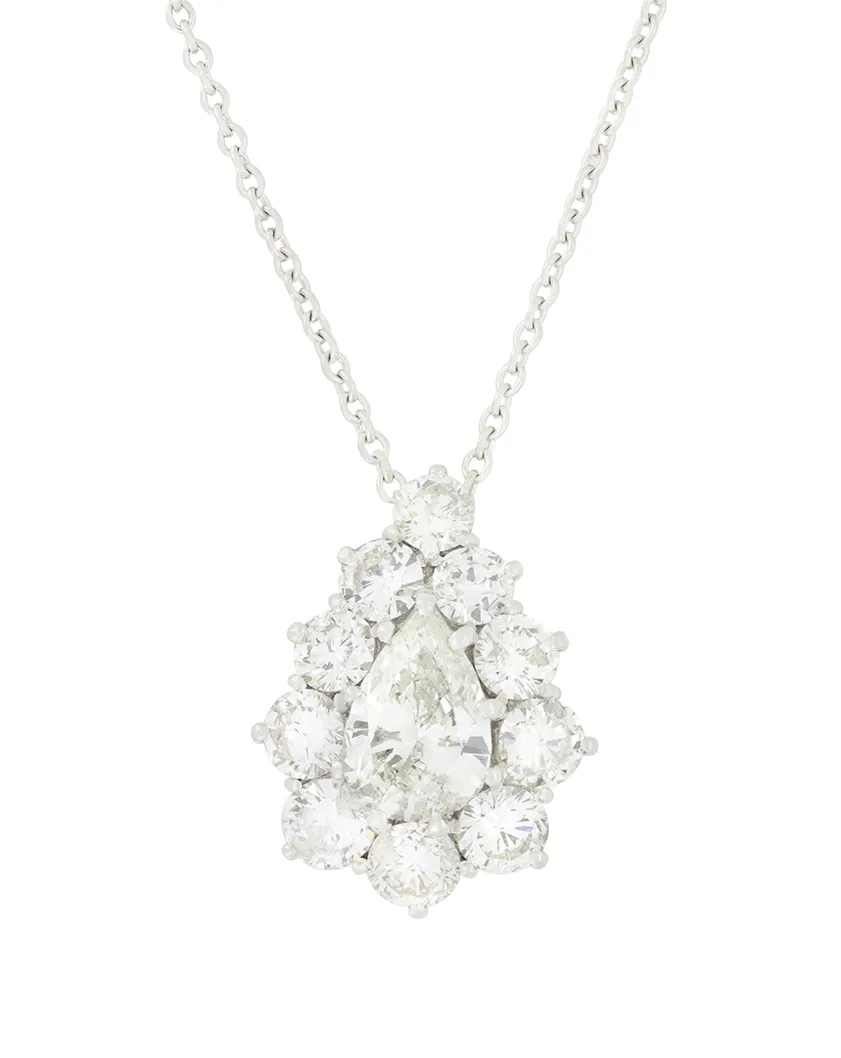 Vintage 1.60ct Diamond Cluster Pendant, c.1980s