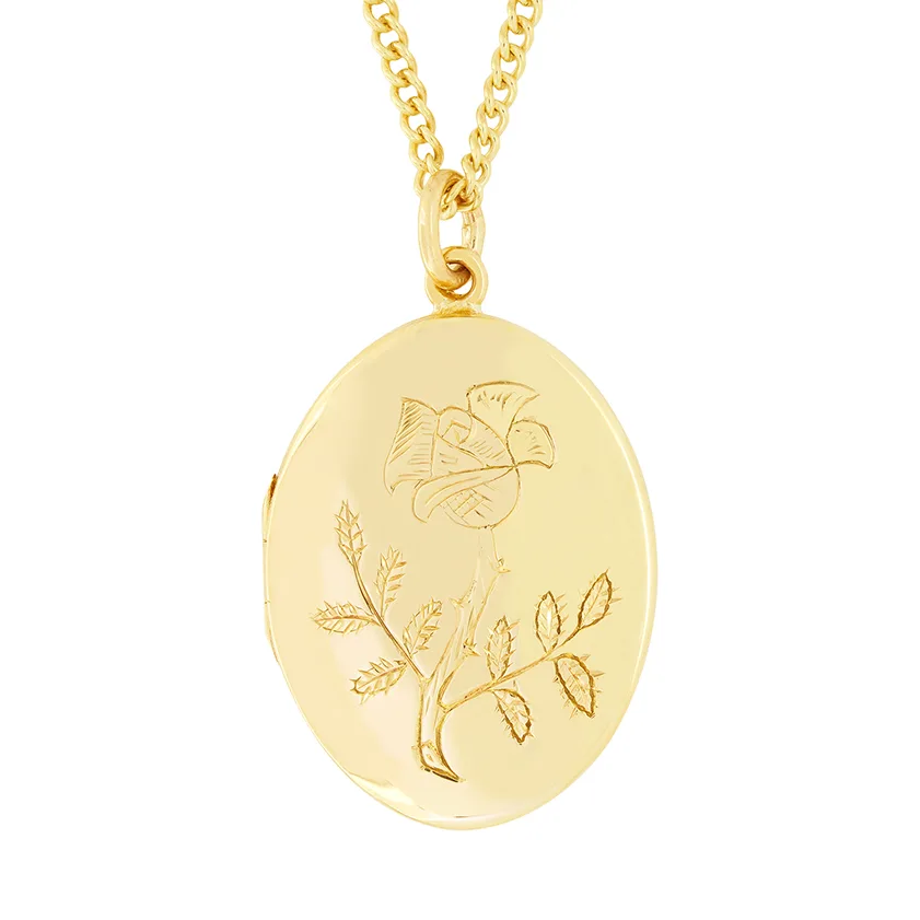 Vintage 9ct Gold Locket Pendant, hallmarked 1971