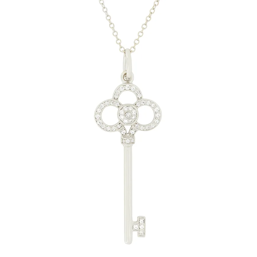 Tiffany & Co. 0.11ct Diamond Crown Key Pendant