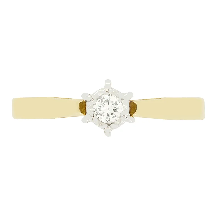 Vintage 0.15ct Diamond Solitaire Ring, c.1950s