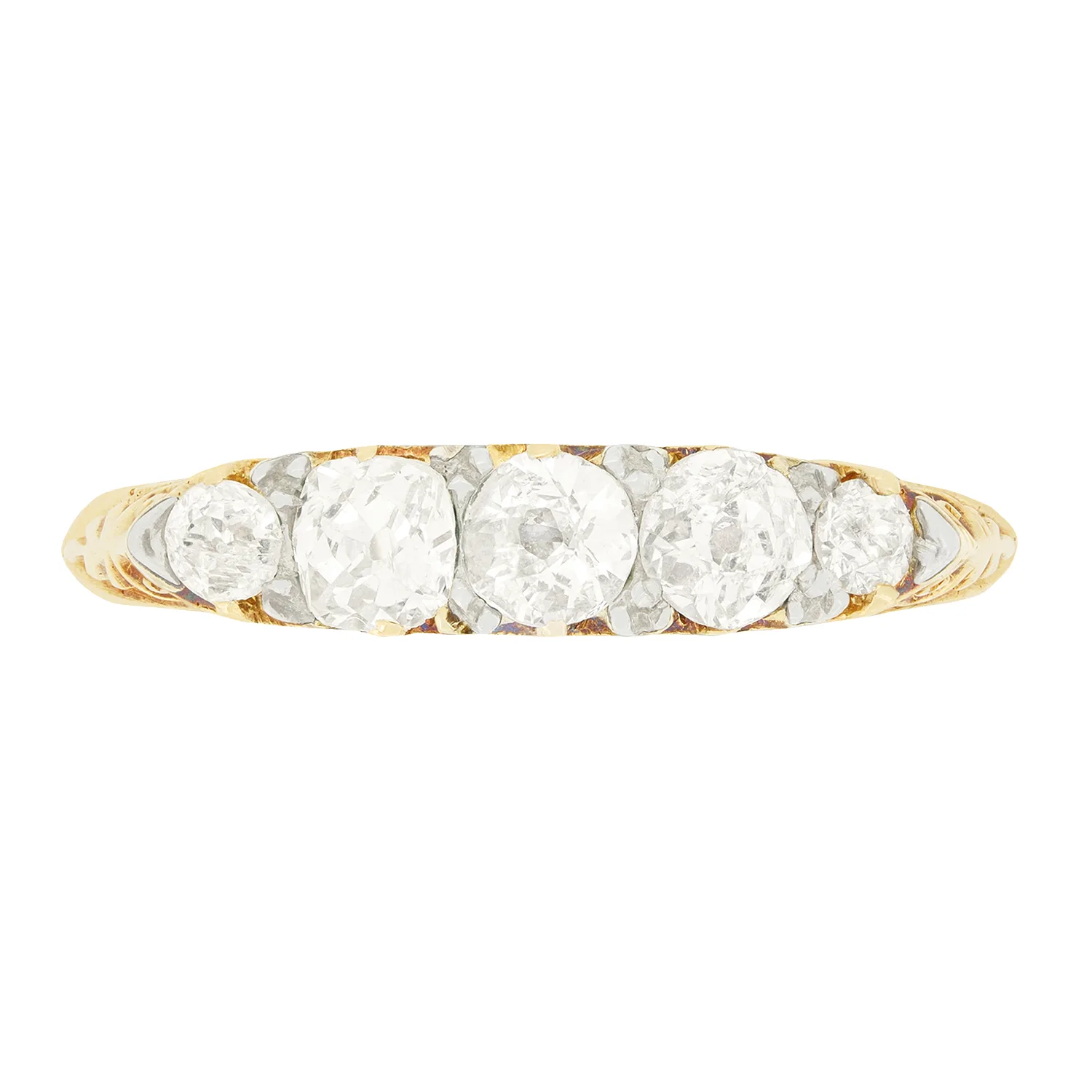 Victorian 0.85ct Diamond Five Stone Ring, c.1880s