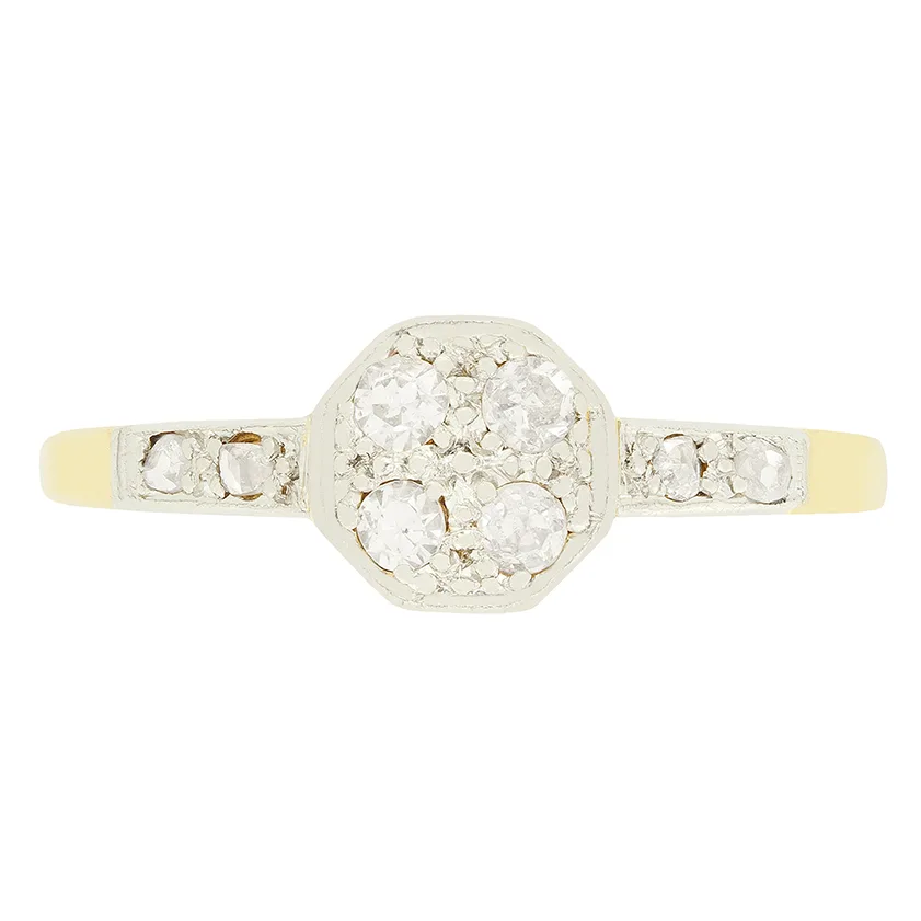 Edwardian 0.20ct Diamond Cluster Ring, c.1910s