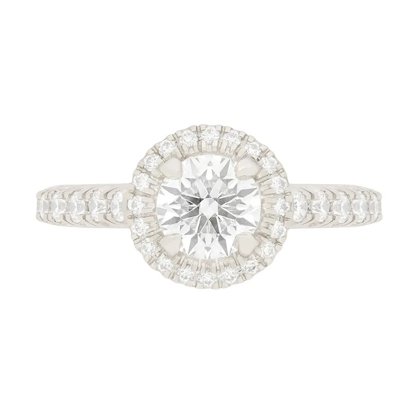 Cartier 0.70ct Diamond 1895 Destinée Halo Solitaire Ring