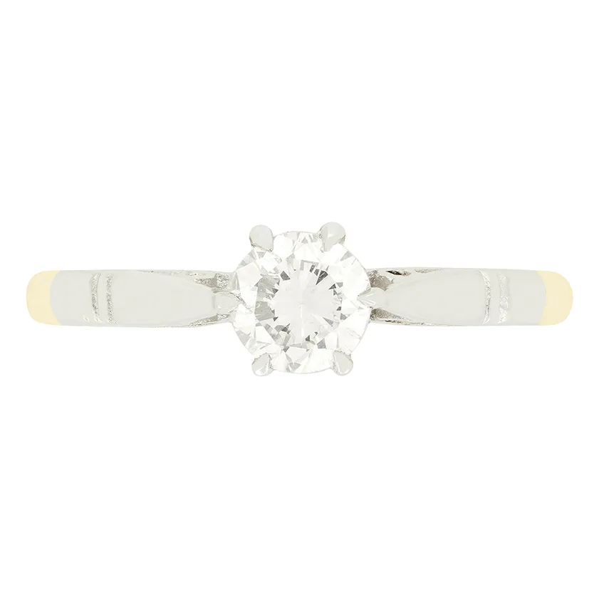 Vintage 0.50ct Diamond Solitaire Ring, hallmarked 1965