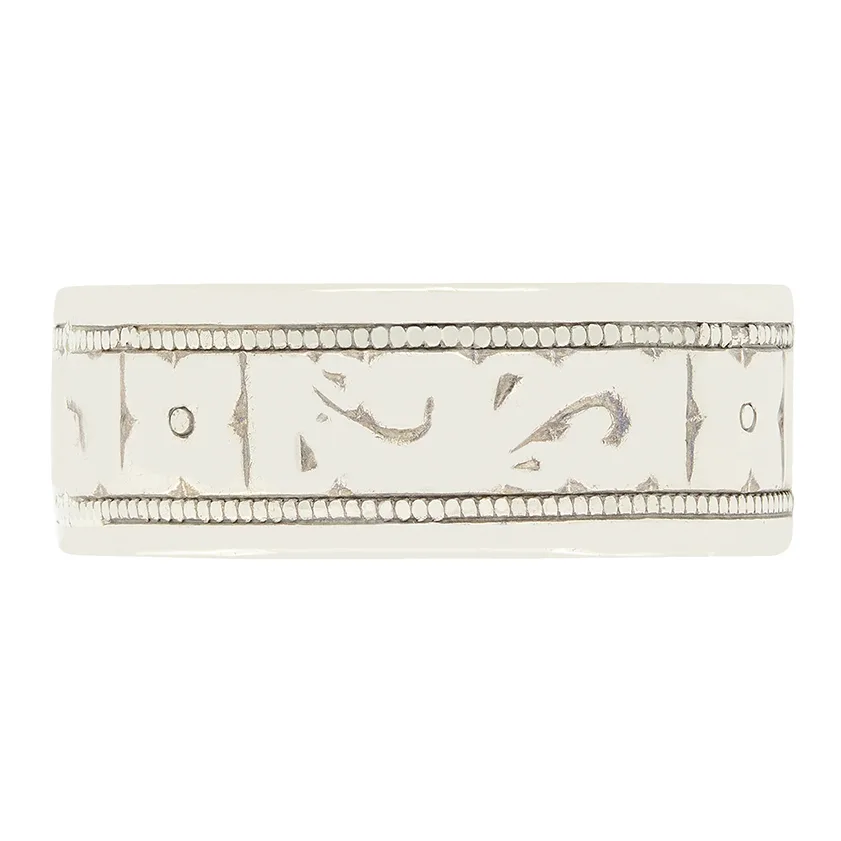Vintage 18ct White Gold Wedding Band, hallmarked 1966