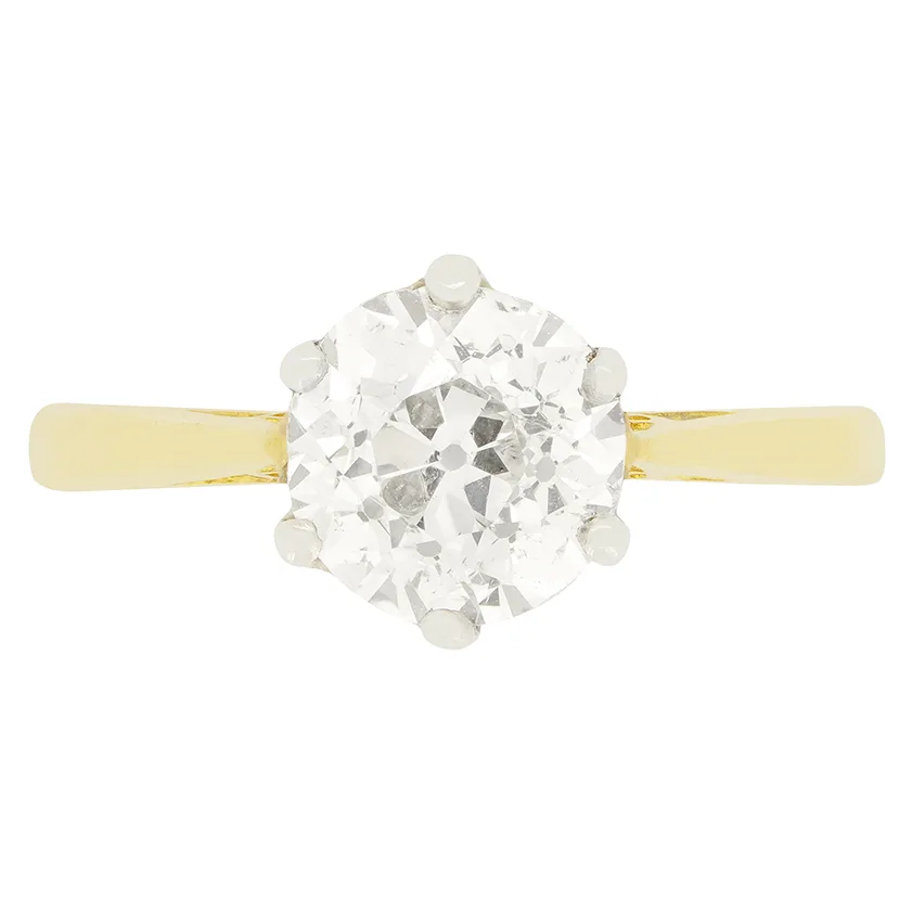 Edwardian 1.44ct Diamond Solitaire Ring, c.1910s