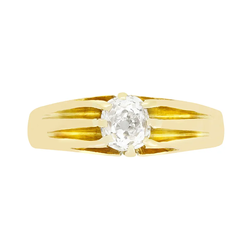 Antique 0.40ct Diamond Signet Ring, hallmarked 1929