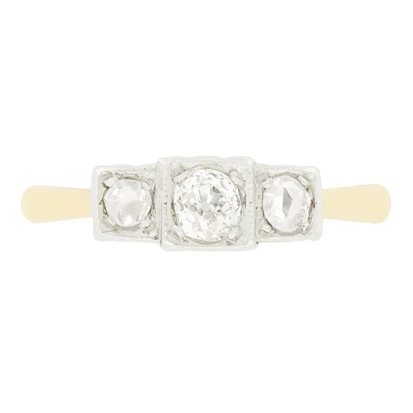 Edwardian 0.30ct Diamond Trilogy Ring, c.1910s