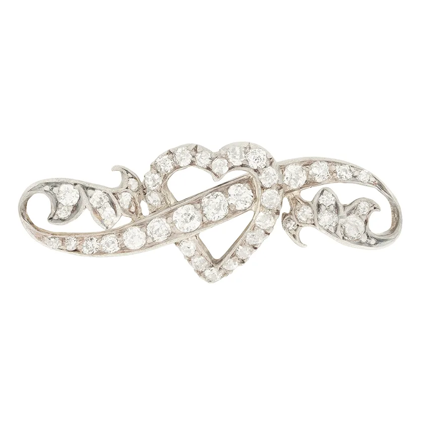 Victorian 1.00ct Diamond Brooch, c.1880s