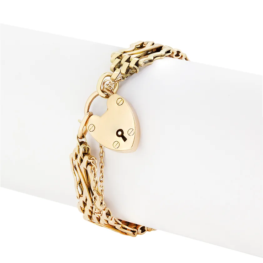 Victorian 15ct Gold Gate Bracelet, c.1900s
