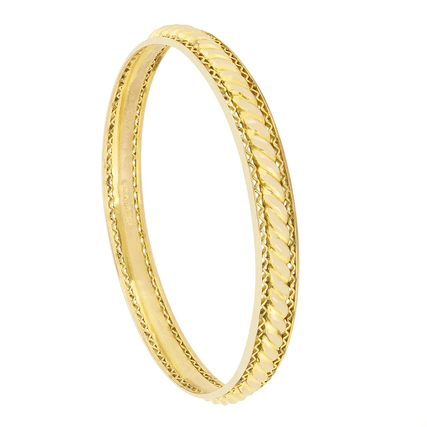 Victorian 9ct Rose Slave Bangle, c.1880s