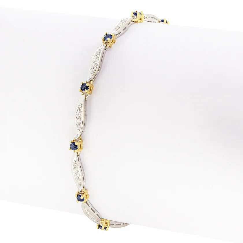 Vintage 0.60ct Sapphire and Diamond Bracelet, c.1970s