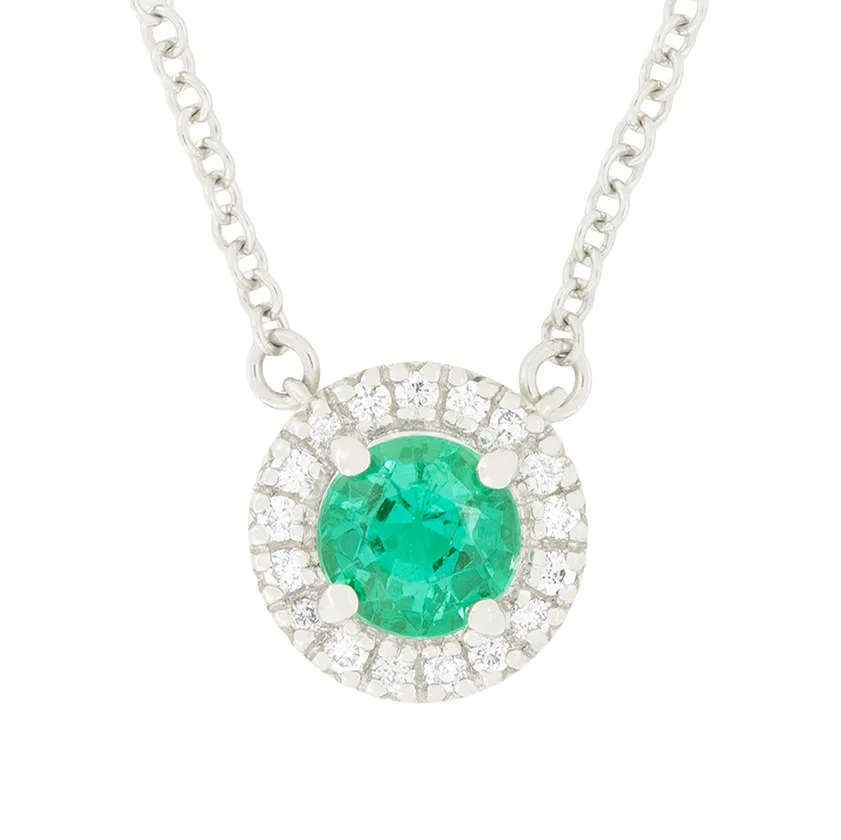 Tiffany & Co. 0.30ct Emerald and Diamond Soleste Pendant