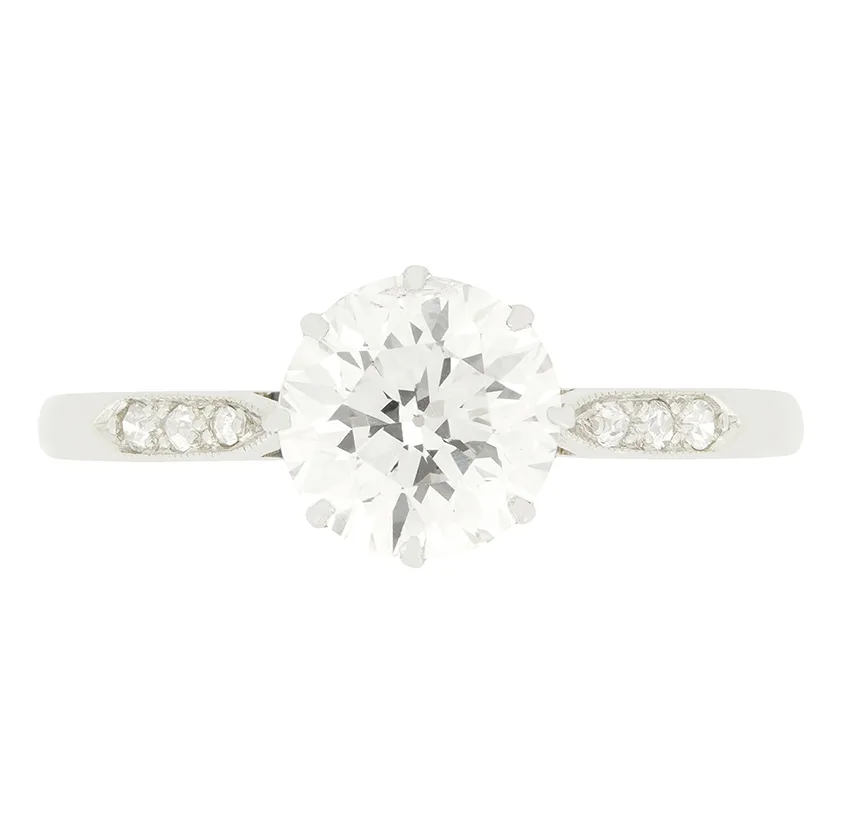 Art Deco 1.60ct Diamond Solitaire Ring, c.1920s