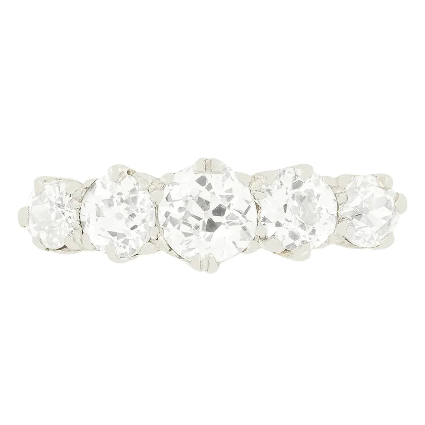 Edwardian 1.50ct Diamond Five Stone Ring, c.1910s